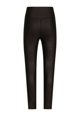 937 Leggings en simili cuir en noir serpent