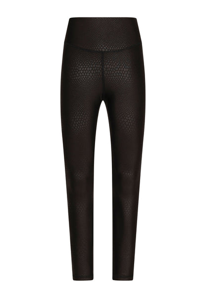 937 Leggings en simili cuir en noir serpent