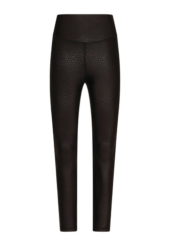 937 Leggings en simili cuir en noir serpent