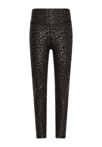 1150 Leather Look Leggings in Schwarz & Silber