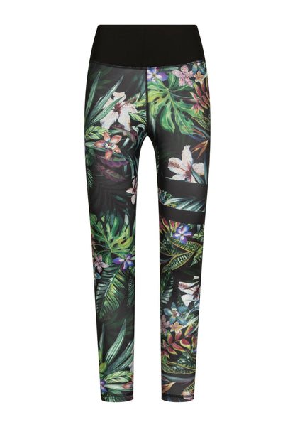 876 Extra High Waist Leggings in Schwarz & Grün geblumt