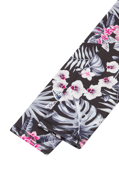 890 Extra High Waist Leggings in Schwarz & Weiss geblumt