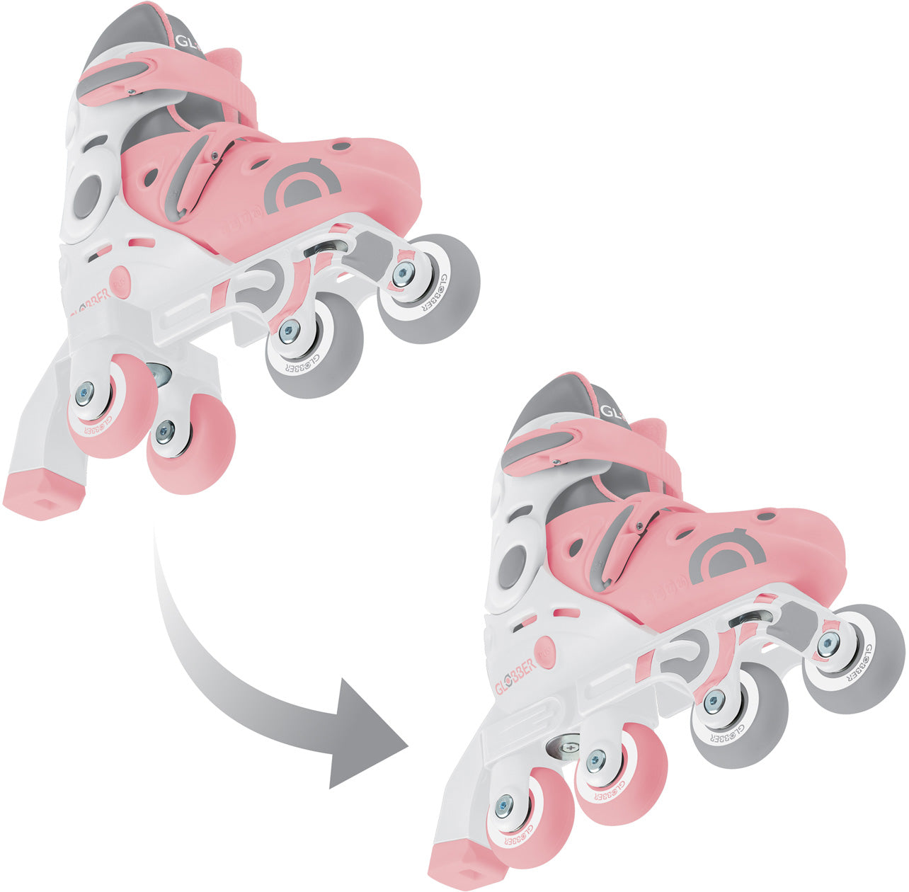 Globber | Inline Skate 2 in 1 | Gr. 26-29 | Pastel pink