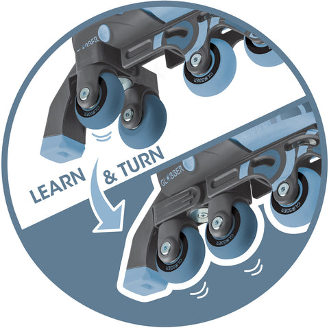 Globber | Inline Skate 2 in 1 | Gr. 26-29 | Aschblau