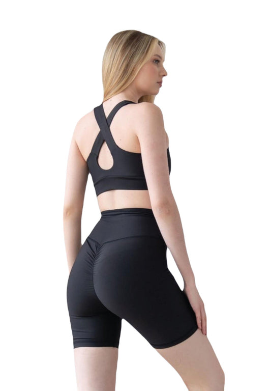 8000 Scrunch Butt Short in Schwarz