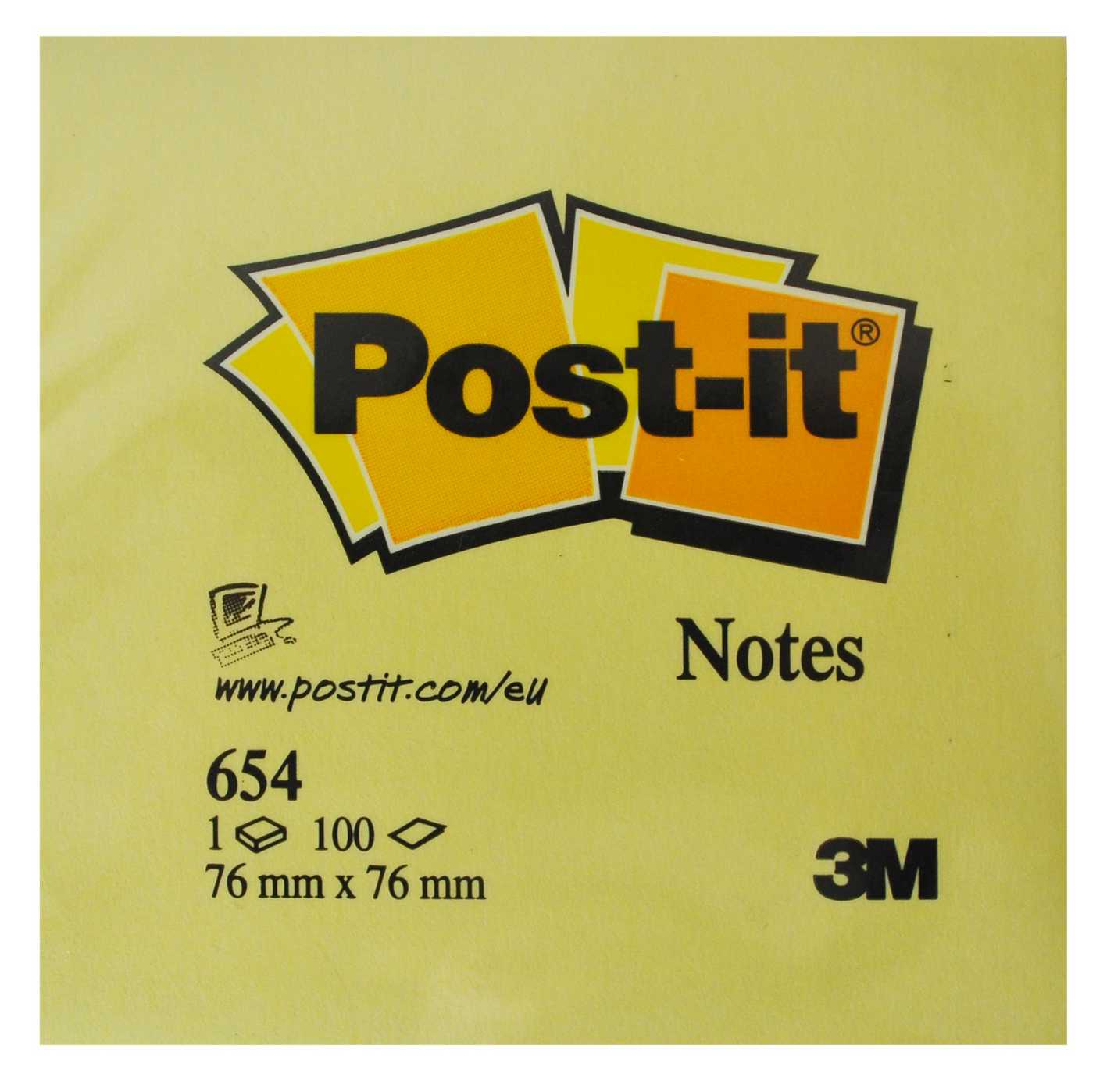 Post-it gelb   76x76 6x100B