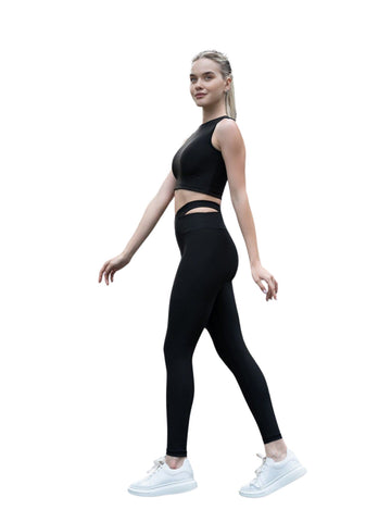 814 Extra High Waist Leggings mit Hüftausschnitt in Schwarz