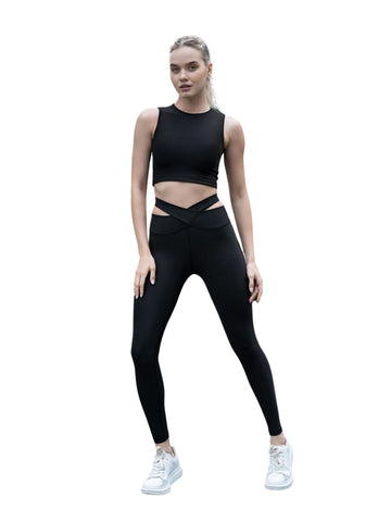 814 Extra High Waist Leggings mit Hüftausschnitt in Schwarz