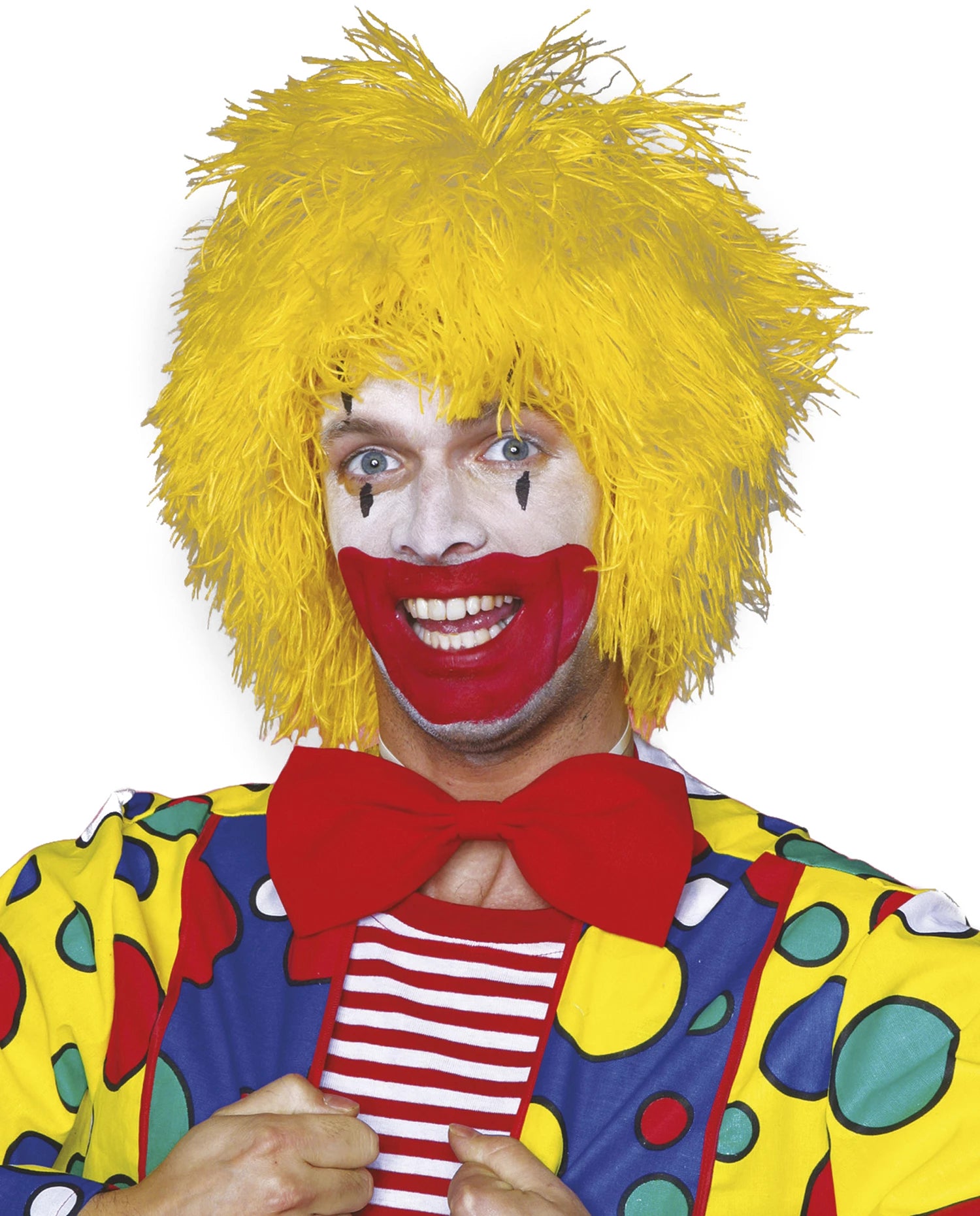 Perücke Clown Fransen gelb