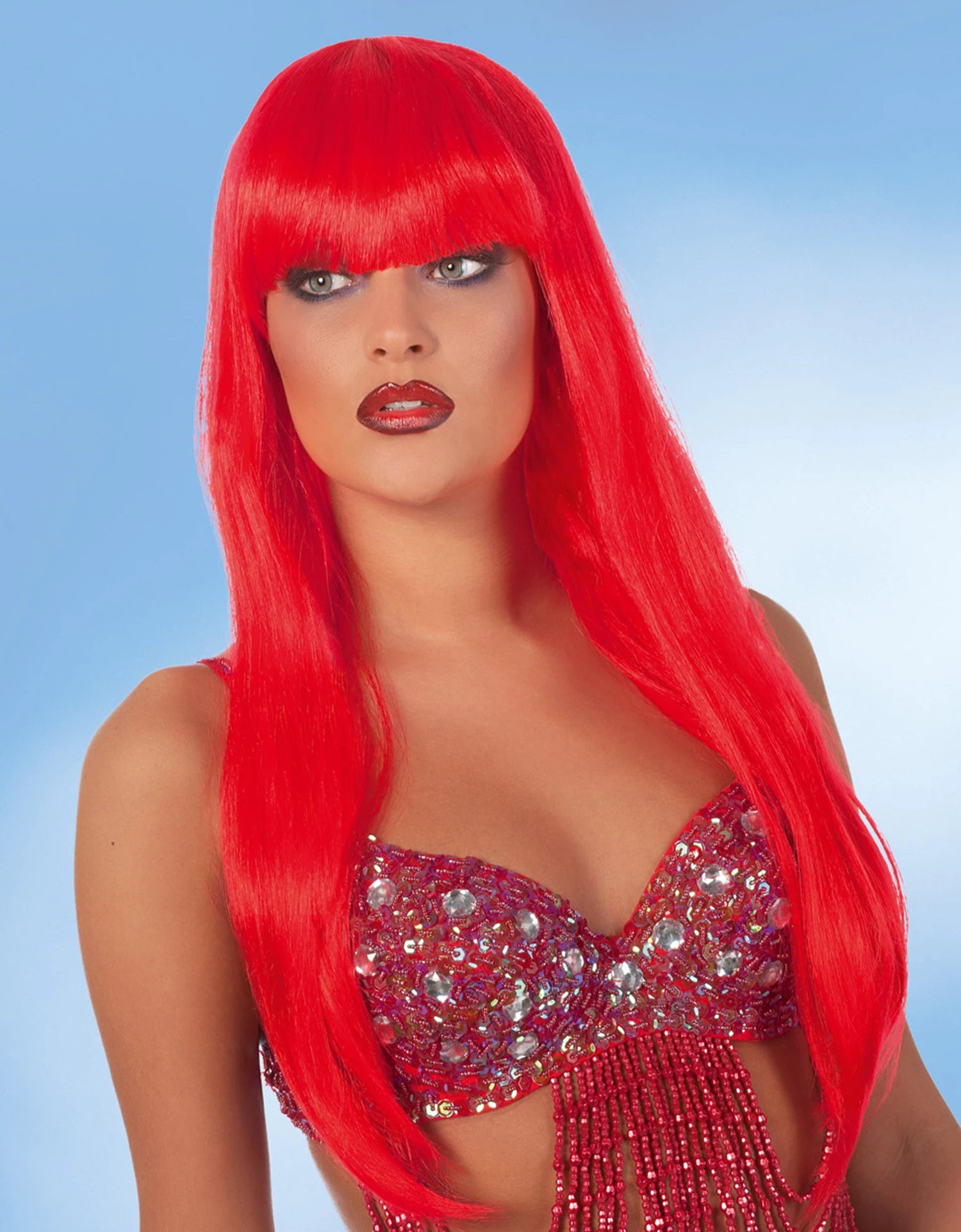 Perücke Bobline lang rot