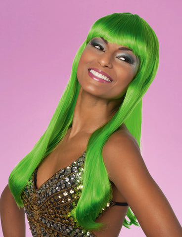 Perücke Bobline lang grün