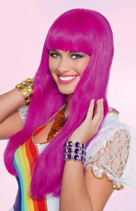 Perücke Bobline lang zyklam