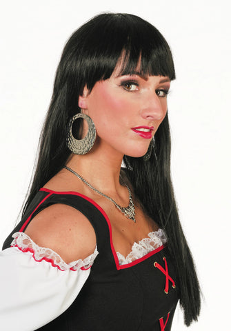 Perücke Bobline lang schwarz