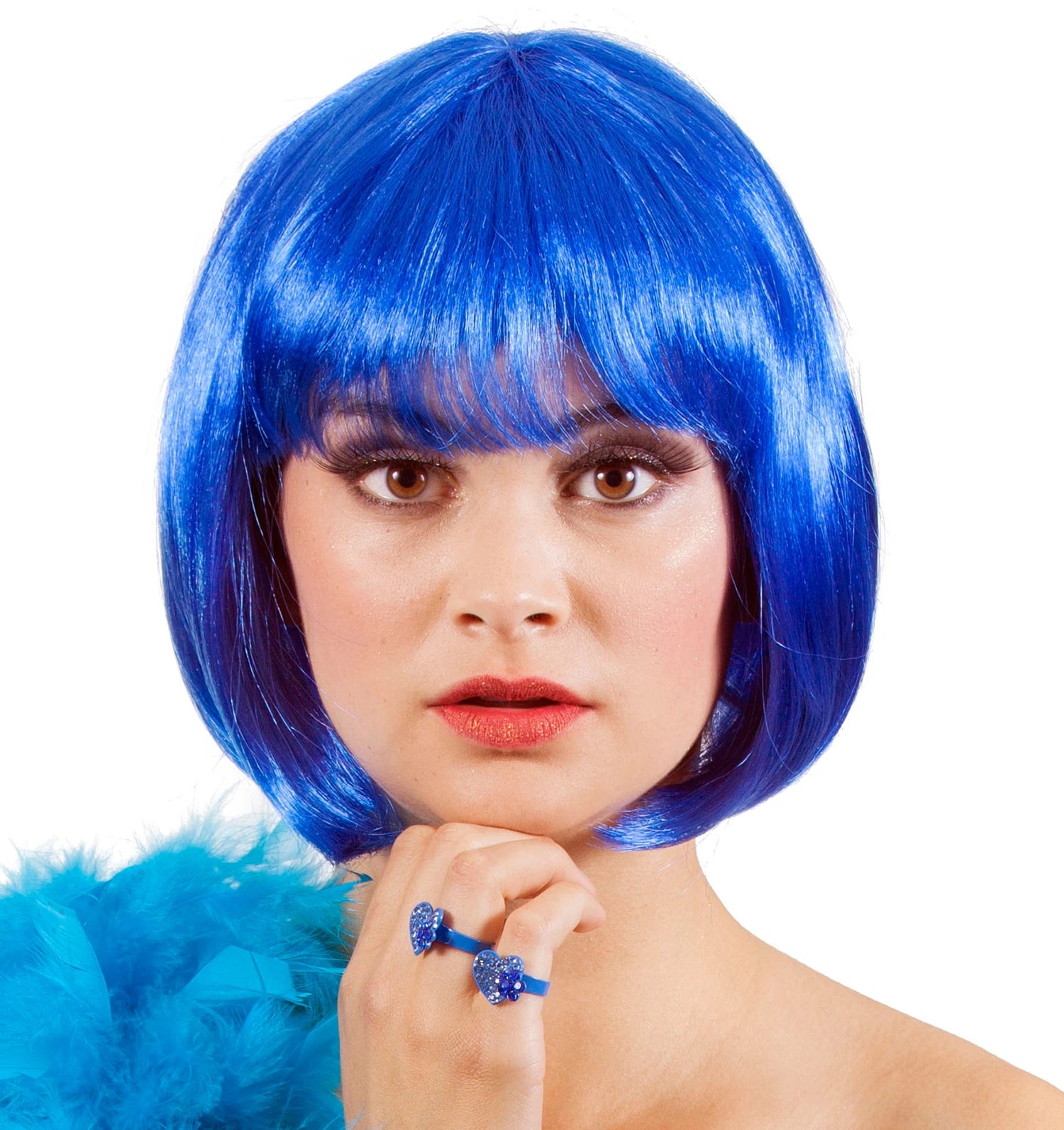 Perücke Bobline blau
