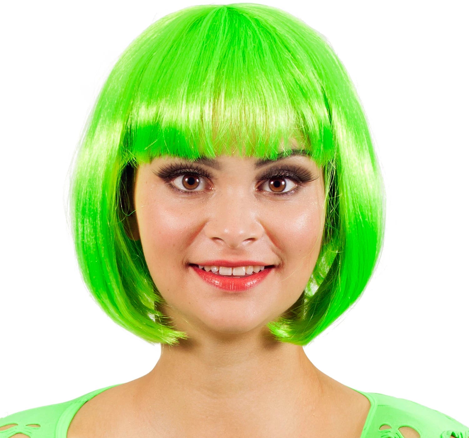 Perücke Bobline neon-grün