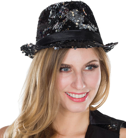 Hut Fedora schwarz / silber