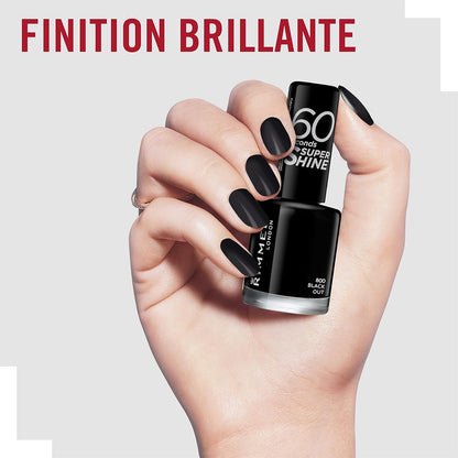 Rimmel London Super, Nagellack, Schwarz Glanz, 8 ml (1er Pack)