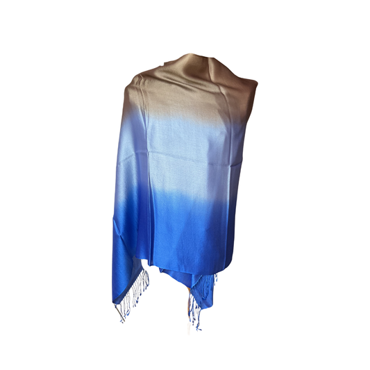 AISHITERU - Lumière Cashmere & Silk Shawl - Ocean-bright elegance ✨🌊