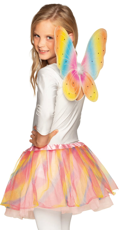 Flügel mit Tutu Regenbogen