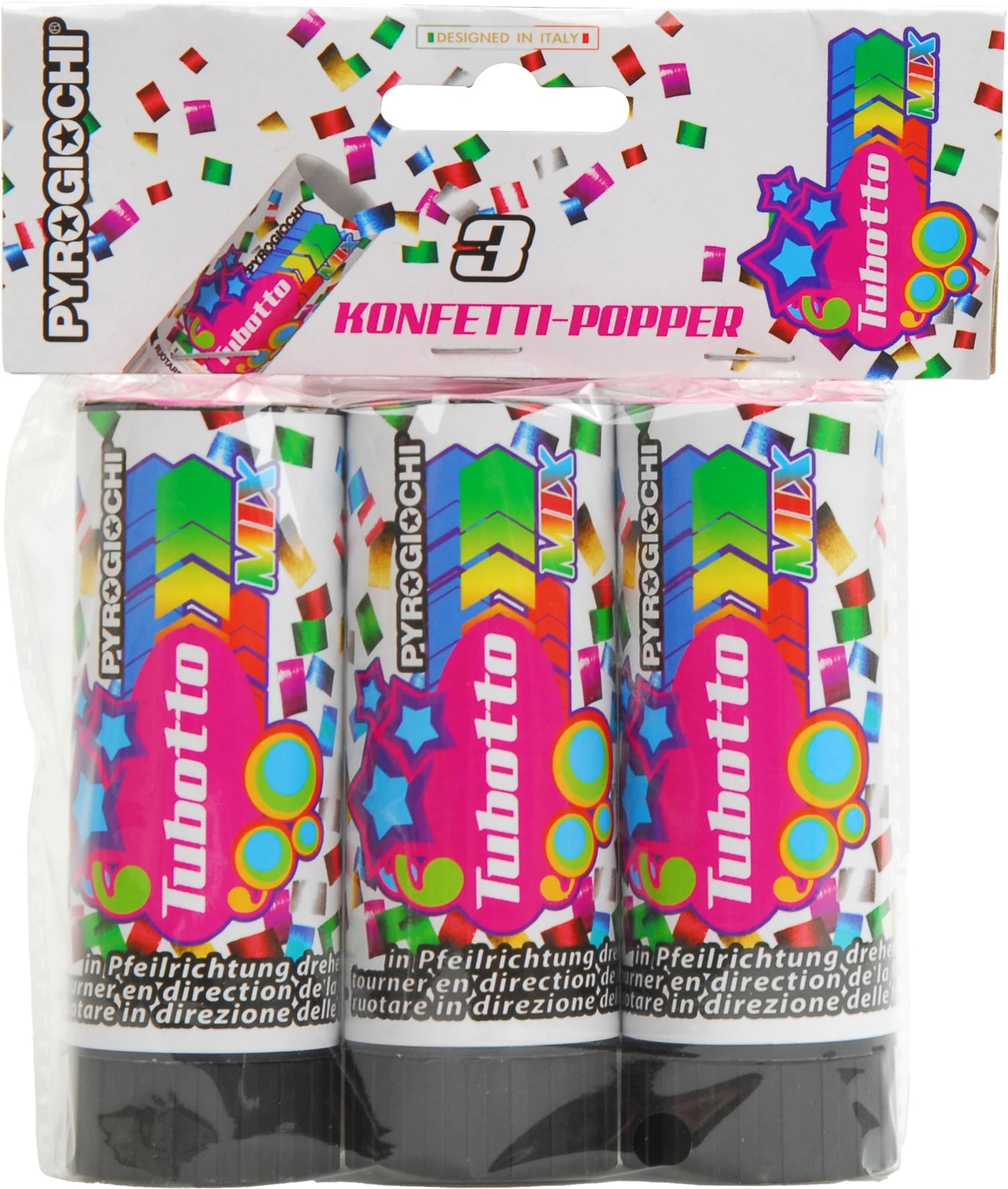 Konfetti Luftkanone 3 Stück