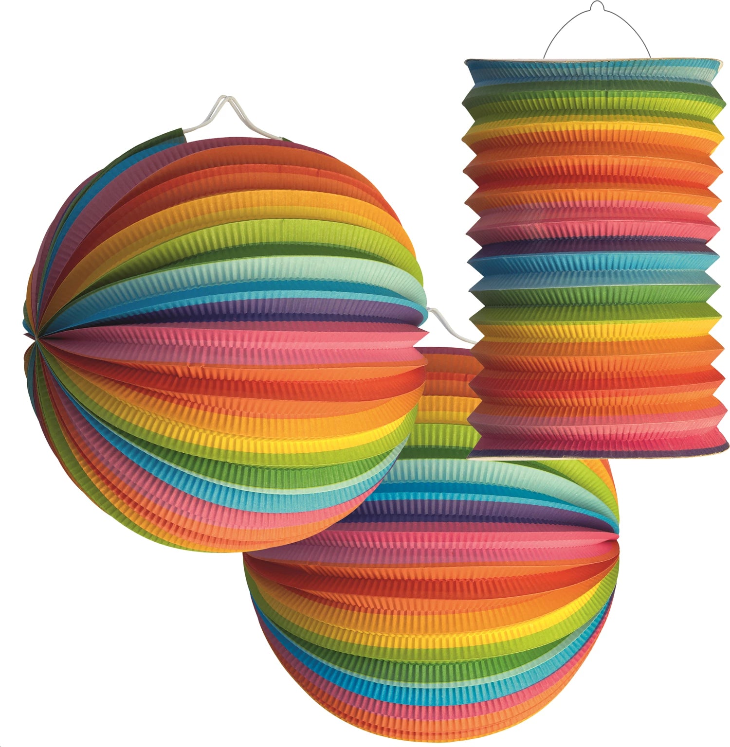 Lampion Set 3 Teile Regenbogen