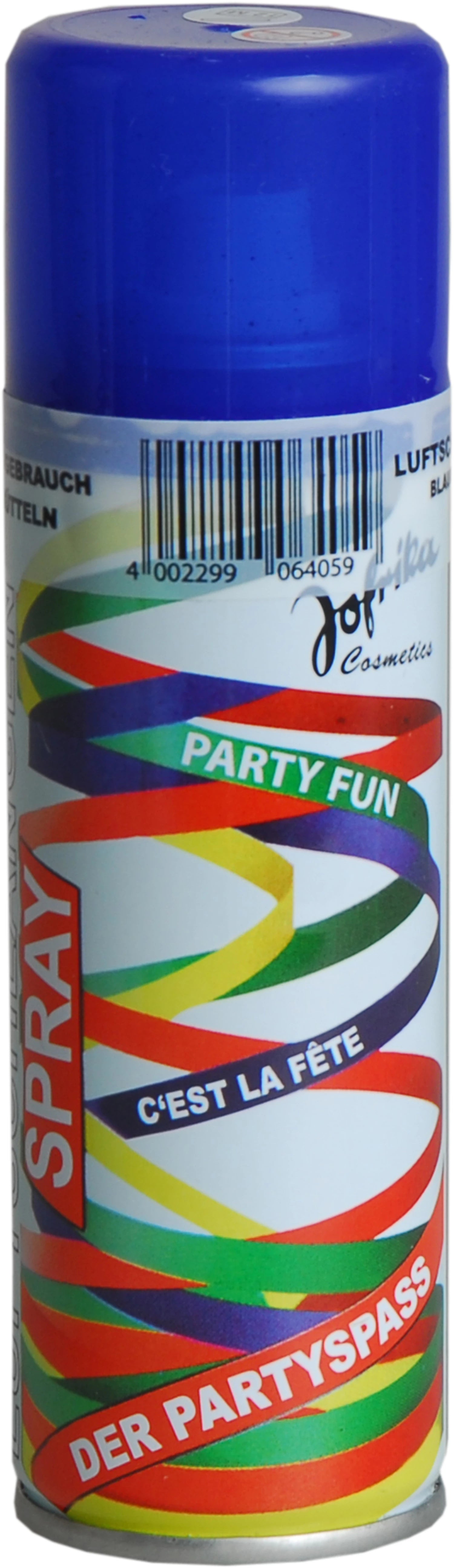 Luftschlangenspray, blau