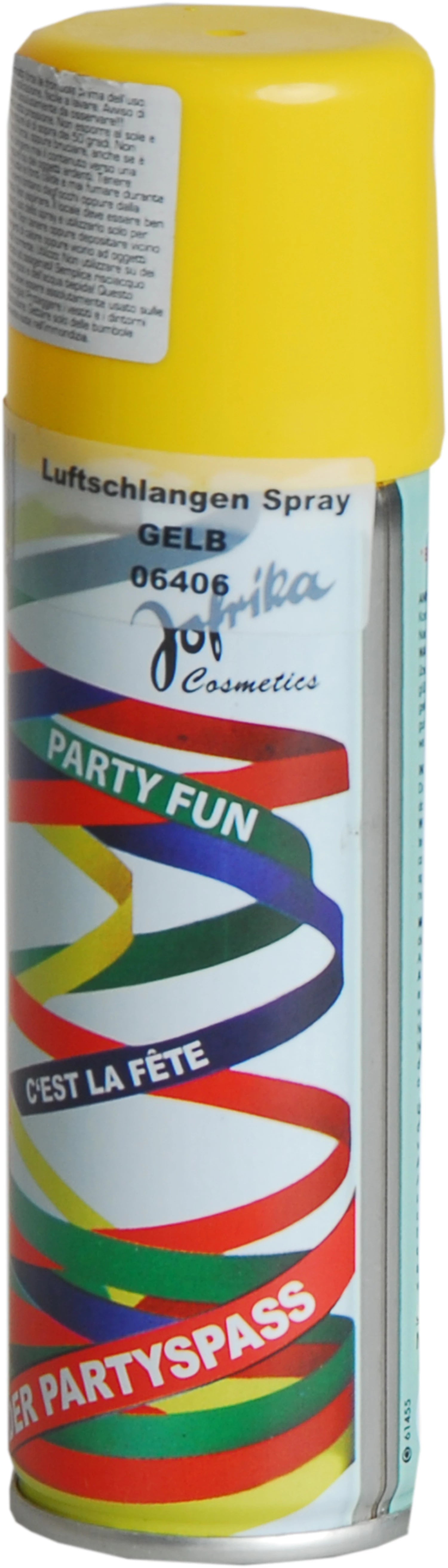 Luftschlangenspray, gelb