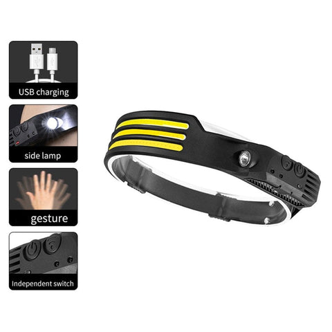 Stirnlampe Wave – 350 Lumen, 5 Modi & USB Aufladbar