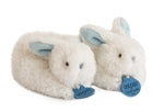 Bonbon Hase Füsslinge mit Rassel, blau 0-6M