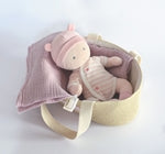 Baby & Tragetasche weiss,rose 28cm (MQ3)