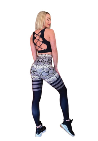 892 - Leggings Taille Très Haute - Design Élégant Cuir de Serpent 🐍✨