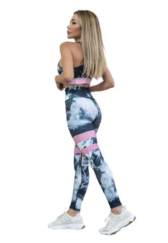 284 Extra High Waist Leggings in Schwarz & Weiss mit Streifen