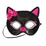 Maske Katze,  schwarz-fuchsia  (MQ6)