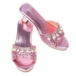 Pantolette mit Absatz, Marie-Claire, pinkmetallic, Gr. 24/25