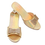 Pantolette mit Absatz Emmeline,  goldmetallic,  Gr. 24/25