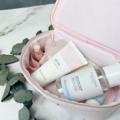 Cocooning Biocosmetics - Sac de Toilette Allongé Rose 🌸 Voyagez avec Style Écologique