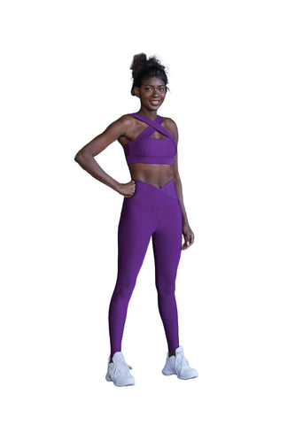 1042 Leggings Taille Extra Haute en Violett