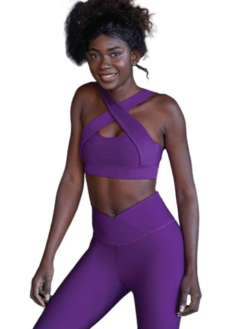 1042 Leggings Taille Extra Haute en Violett