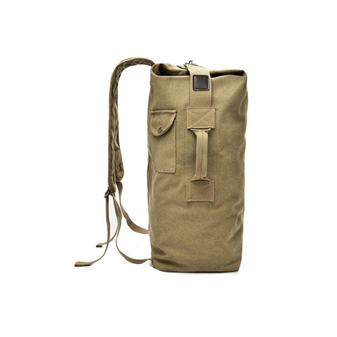 XXL Canvas Rucksack im Militärstil – 45L, Hüftgurt & Mehrere Taschen