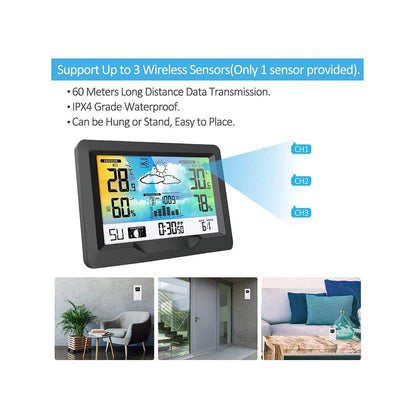 Wetterstation mit Funksensor – Temperatur, Luftfeuchte & Wettervorhersage