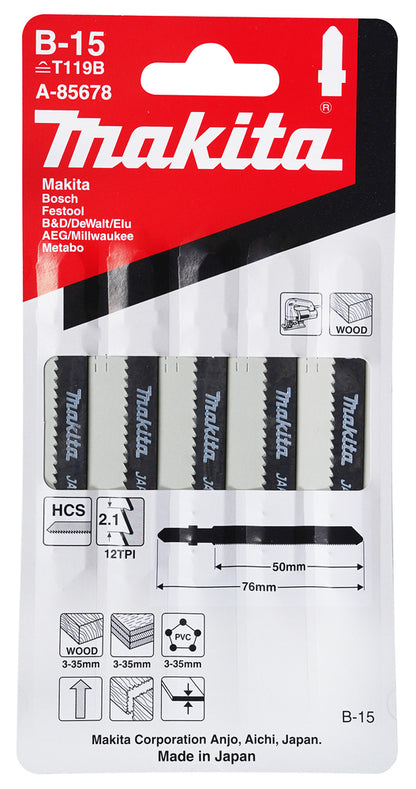 
          5 Stichsägeblätter Typ B-15
          A-85678
        