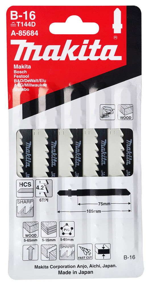 
          5 Stichsägeblätter Typ B-16
          A-85684
        