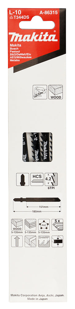 
          5 Stichsägeblätter Typ L-10
          A-86315
        