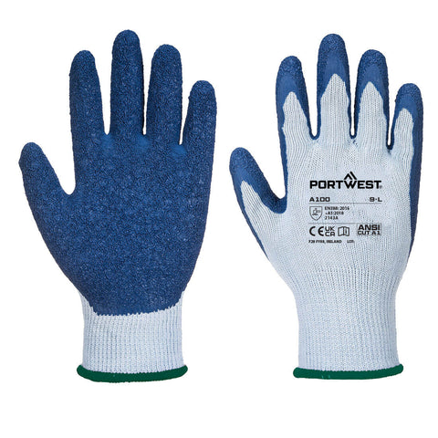 Portwest Grip Latex-Handschuh – A100 – Grau/Blau