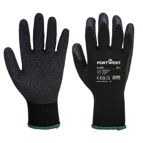 Portwest Grip Latex-Handschuh – A100 – Schwarz