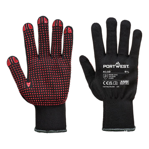 Portwest PVC Noppen-Handschuh – A110 – Schwarz