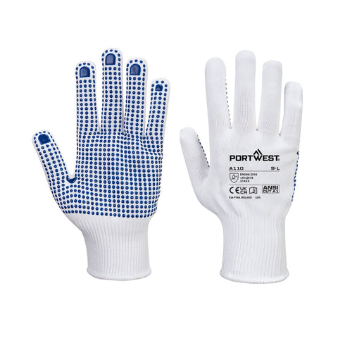 Portwest PVC Noppen-Handschuh – A110 – Weiss/Rot