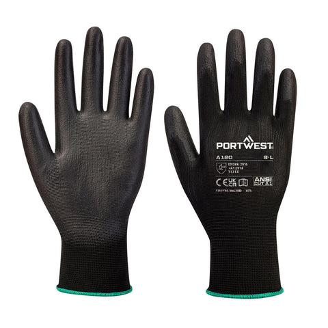 Portwest PU-Beschichteter-Handschuh – A120 – Schwarz