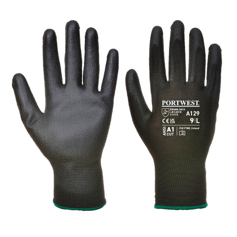 Portwest PU-Handschuh -  Karton (480) – A129 – Schwarz