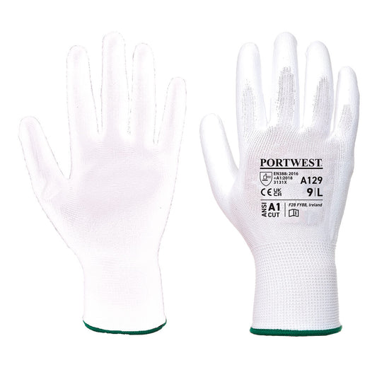 Portwest PU-Handschuh -  Karton (480) – A129 – Weiss